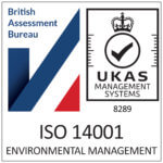 ISO 14001 Environmental Management British Assessment Bureau accreditation badge